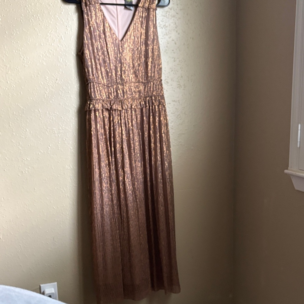 Taylor Shimmering Brown Midi Dress